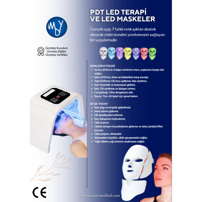 7 Renk Lifting Özellikli Boyunluklu LED Maske