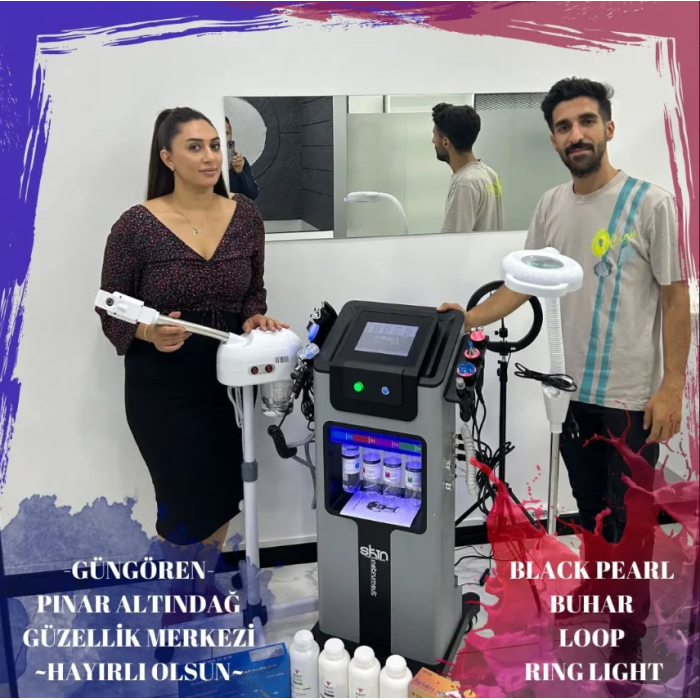 Black Pearl 9 Fonksiyonlu Otomatik Valfli 140 Kpa Vakum Gücü Cilt Bakım Cihazı