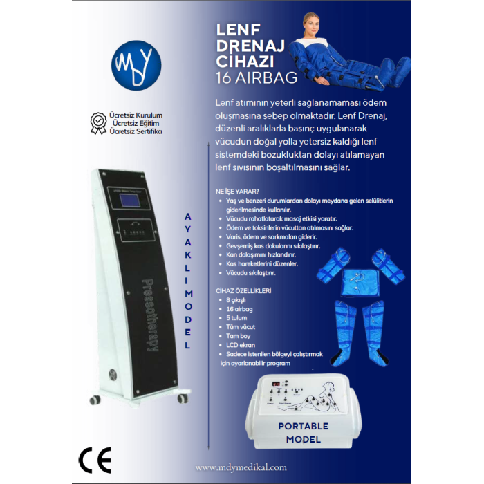 Dijital Lenf Drenaj (Bölgesel ve Tüm Vücut Çalışma Modu)