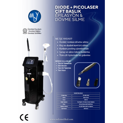 Diode & Pico Çift Başlık Lazer Epilasyon & Dövme Silme