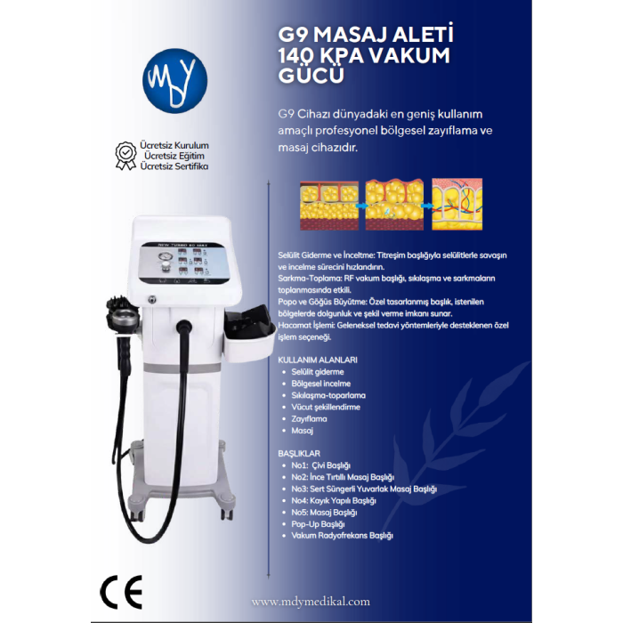 G9 Masaj Aleti 140 Kpa Vakum Gücü