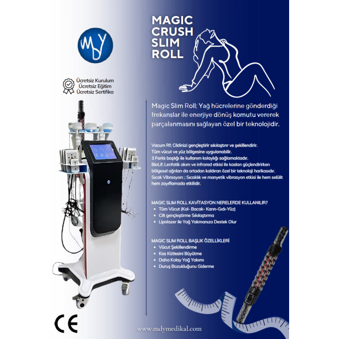 Magic Slim Roll 15 Başlık (Roller Çift Tutamaç) Bölgesel İncelme Cihazı