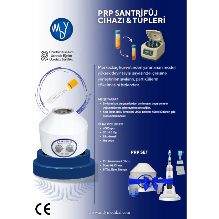 PRP Santrifüj Cihazı 4000 Devir 8 Kademeli 6 Kanallı