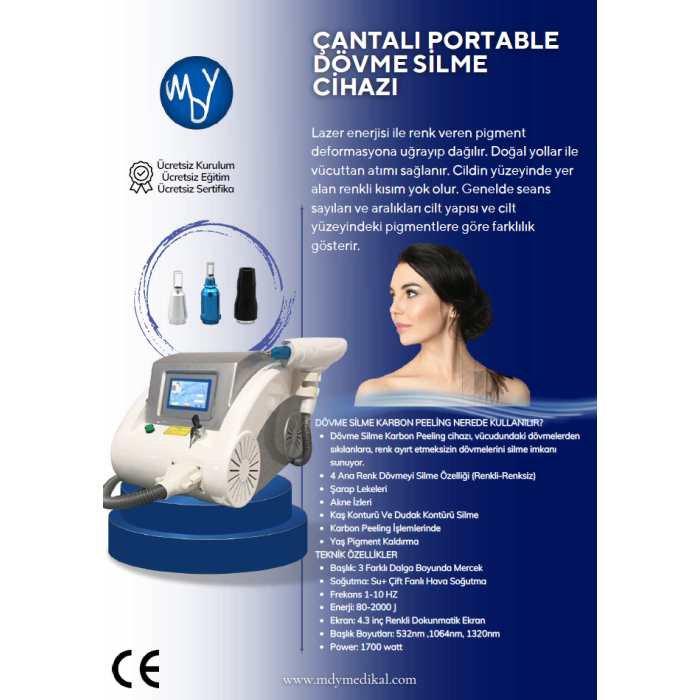 Q Switch ND YAG Lazer Dövme & Kalıcı Makyaj Silme Tüy Sarartma Carbon Peeling